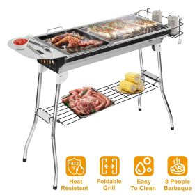 Foldable BBQ Grill Portable Charcoal Barbeque Grill Stainless Steel BBQ Grill For Picnic Camping