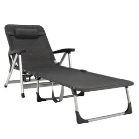 Beach Folding Chaise Lounge Recliner with 7 Adjustable Positions