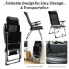 2 Pieces Portable Patio Folding Dining Chairs with Headrests Adjust