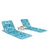 3 Pieces Beach Lounge Chair Mat Set 2 Adjustable Lounge Chairs with Table Stripe