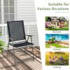 2 Pieces Patio Folding Chairs with Armrests for Deck Garden Yard