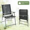 2 Pieces Patio Folding Chairs with Armrests for Deck Garden Yard