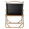 54.5*58*73.5cm Large Aluminum Frame 600D Khaki Oxford Fabric Loading 100kg Imitation Wood Grain Spray Paint Camping Chair Black