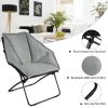 Oversized Foldable Leisure Camping Chair with Sturdy Iron Frame