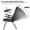 2 Pieces Portable Patio Folding Dining Chairs with Headrests Adjust