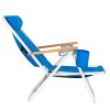 2PCS Portable High Strength Beach Chair with Adjustable Headrest Blue