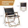 54.5*58*73.5cm Large Aluminum Frame 600D Khaki Oxford Fabric Loading 100kg Imitation Wood Grain Spray Paint Camping Chair Black