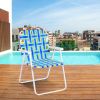 6 Pieces Folding Beach Chair Camping Lawn Webbing Chair