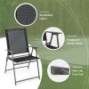 2 Pieces Patio Folding Chairs with Armrests for Deck Garden Yard