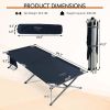 Extra Wide Folding Camping Bed with Carry Bag and Storage Bag