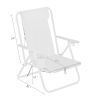 2PCS Portable High Strength Beach Chair with Adjustable Headrest Blue