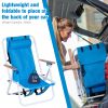 2PCS Portable High Strength Beach Chair with Adjustable Headrest Blue