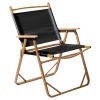 54.5*58*73.5cm Large Aluminum Frame 600D Khaki Oxford Fabric Loading 100kg Imitation Wood Grain Spray Paint Camping Chair Black