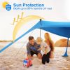 Beach Canopy Tent 10x10ft Sun Shelter Family Beach Tent Outdoor Shade UPF50+ with Sandbag Foldable Poles Carry Bag for Camping Trip Fishing Picnic