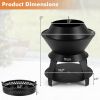 f20 Inch Patio Fire Pit Metal Camping Fire Bowl with Pot Holder and Storage Shelf