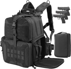 bTactical Range Backpack Bag, VOTAGOO Range Activity Bag For Handgun And Ammo, 3 Pistol Carrying Case For Hunting Shooting (Color: Black)