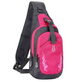 Chest Crossbody Bag Shoulder Bag for Men Travel Sports Gym (Color: Rose Red)