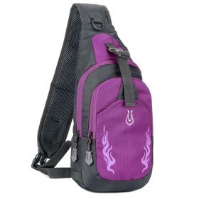 Chest Crossbody Bag Shoulder Bag for Men Travel Sports Gym (Color: Purple)