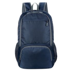 Foldable Lightweight Waterproof Backpack Travel Hiking Daypack (Color: Dark Blue)