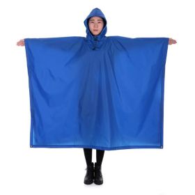 Multi-Usage Lightweight Hooded Rain Poncho Picnic Mat Blanket Sun Shelter (Color: Blue)