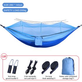 Sleeping hammock Outdoor Parachute Camping Hanging Sleeping Bed Swing Portable Double Chair wholesale (Color: Upgrade mixed blue)