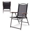 Set of 2 Patio Folding Sling Back Camping Deck Chairs