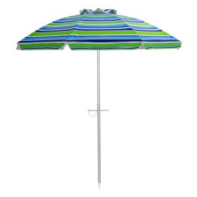 u6.5 Feet Beach Umbrella with Carry Bag without Weight Base (Color: Green)