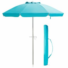 u6.5 Feet Beach Umbrella with Carry Bag without Weight Base (Color: Blue)