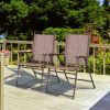 Set of 2 Patio Folding Sling Back Camping Deck Chairs