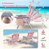 2 Pieces Folding Backpack Beach Chair with Pillow