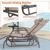 Outdoor Chaise Lounge Glider Chair with Armrests and Pillow