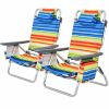 2 Pieces Folding Backpack Beach Chair with Pillow