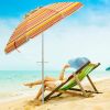 u6.5 Feet Beach Umbrella with Carry Bag without Weight Base