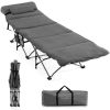 Folding Retractable Travel Camping Cot with Mattress and Carry Bag