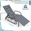 Outdoor Chaise Lounge Glider Chair with Armrests and Pillow