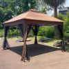 Outdoor 11x 11Ft Pop Up Gazebo Canopy With Removable Zipper Netting,2-Tier Soft Top Event Tent,Suitable For Patio Backyard Garden Camping Area