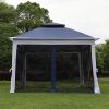 Outdoor 11x 11Ft Pop Up Gazebo Canopy With Removable Zipper Netting,2-Tier Soft Top Event Tent,Suitable For Patio Backyard Garden Camping Area