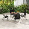 Set of 4 Patio Folding Chair Set with Rustproof Metal Frame