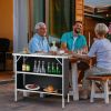 Folding Camping Table with 2-Tier Open Shelves for Outdoor BBQ