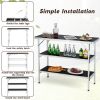 Folding Camping Table with 2-Tier Open Shelves for Outdoor BBQ