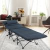 Folding Retractable Travel Camping Cot with Mattress and Carry Bag